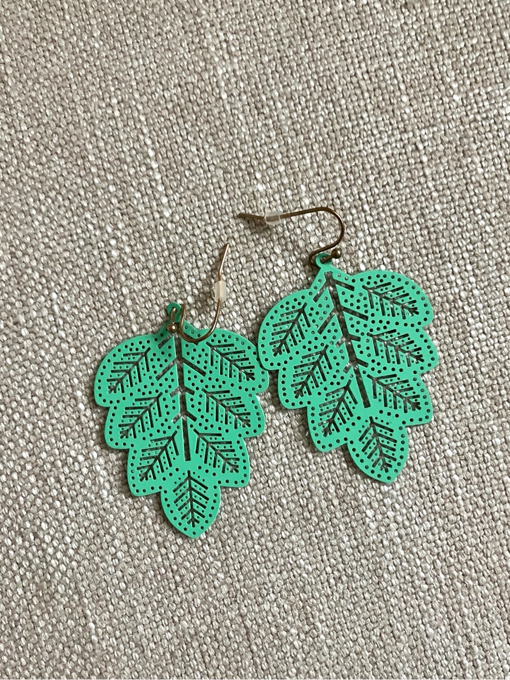 Francesca's Collections Turquoise Leaf Cutout Drop Earrings